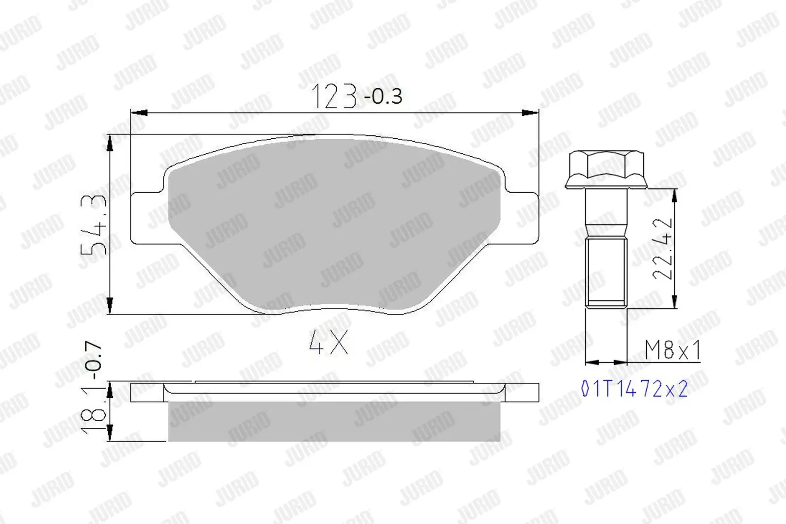 Bremsbelagsatz, Scheibenbremse Vorderachse JURID 573123J