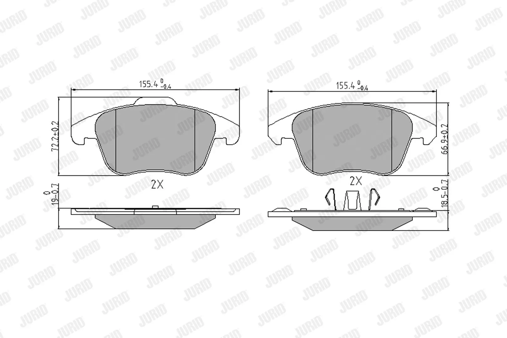 Bremsbelagsatz, Scheibenbremse Vorderachse JURID 573193J