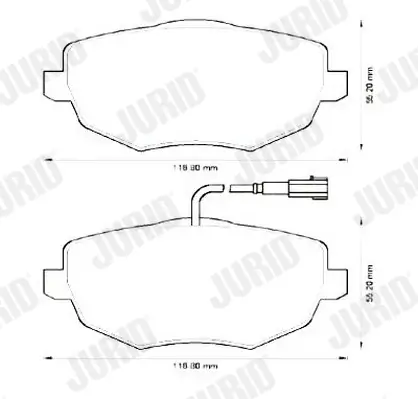 Bremsbelagsatz, Scheibenbremse Vorderachse JURID 573211J Bild Bremsbelagsatz, Scheibenbremse Vorderachse JURID 573211J