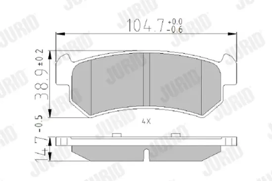 Bremsbelagsatz, Scheibenbremse JURID 573216J Bild Bremsbelagsatz, Scheibenbremse JURID 573216J