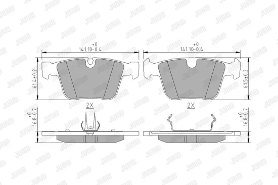 Bremsbelagsatz, Scheibenbremse Hinterachse JURID 573232J Bild Bremsbelagsatz, Scheibenbremse Hinterachse JURID 573232J