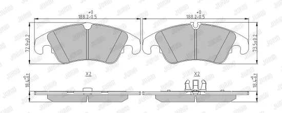Bremsbelagsatz, Scheibenbremse Vorderachse JURID 573247J Bild Bremsbelagsatz, Scheibenbremse Vorderachse JURID 573247J