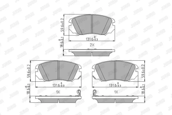 Bremsbelagsatz, Scheibenbremse Vorderachse JURID 573269J Bild Bremsbelagsatz, Scheibenbremse Vorderachse JURID 573269J