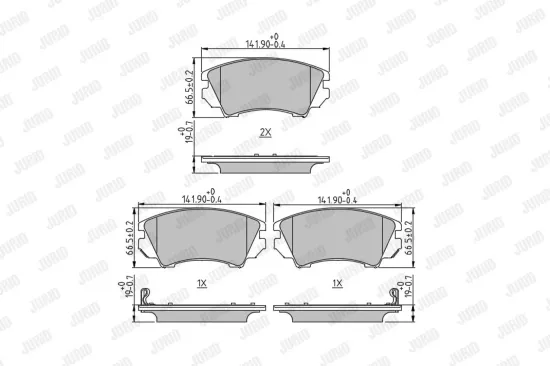 Bremsbelagsatz, Scheibenbremse Vorderachse JURID 573270J Bild Bremsbelagsatz, Scheibenbremse Vorderachse JURID 573270J