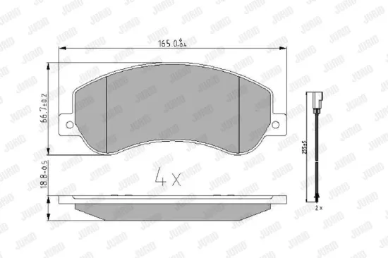 Bremsbelagsatz, Scheibenbremse Vorderachse JURID 573275J Bild Bremsbelagsatz, Scheibenbremse Vorderachse JURID 573275J