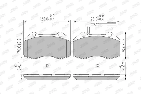 Bremsbelagsatz, Scheibenbremse Vorderachse JURID 573290J Bild Bremsbelagsatz, Scheibenbremse Vorderachse JURID 573290J