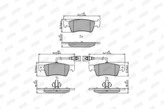 Bremsbelagsatz, Scheibenbremse Hinterachse JURID 573301J Bild Bremsbelagsatz, Scheibenbremse Hinterachse JURID 573301J