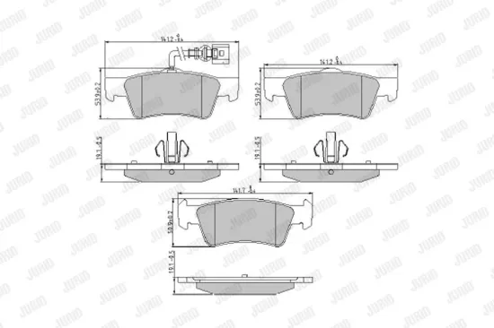 Bremsbelagsatz, Scheibenbremse Hinterachse JURID 573303J Bild Bremsbelagsatz, Scheibenbremse Hinterachse JURID 573303J