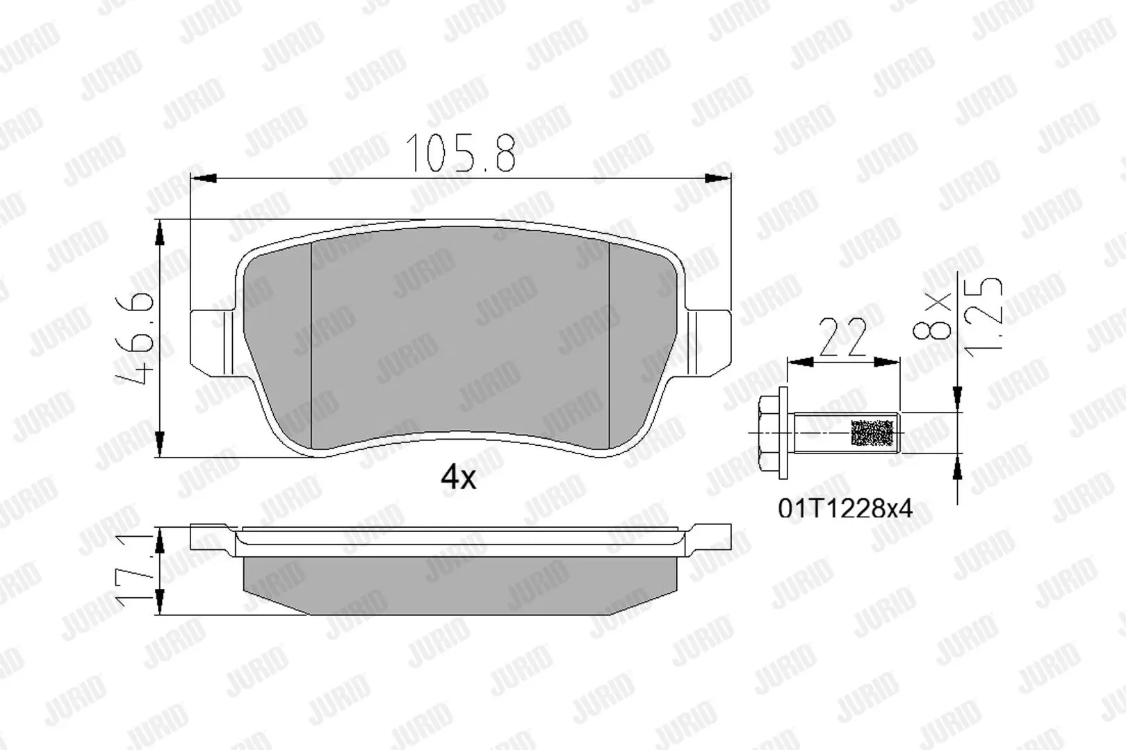 Bremsbelagsatz, Scheibenbremse JURID 573307J