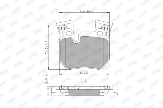 Bremsbelagsatz, Scheibenbremse JURID 573310J Bild Bremsbelagsatz, Scheibenbremse JURID 573310J