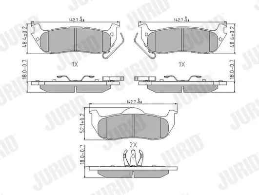 Bremsbelagsatz, Scheibenbremse Hinterachse JURID 573319J Bild Bremsbelagsatz, Scheibenbremse Hinterachse JURID 573319J