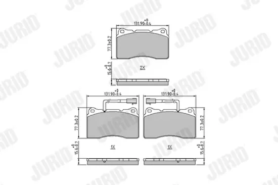 Bremsbelagsatz, Scheibenbremse JURID 573322J Bild Bremsbelagsatz, Scheibenbremse JURID 573322J