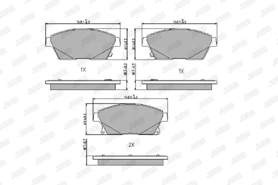 Bremsbelagsatz, Scheibenbremse JURID 573325J Bild Bremsbelagsatz, Scheibenbremse JURID 573325J
