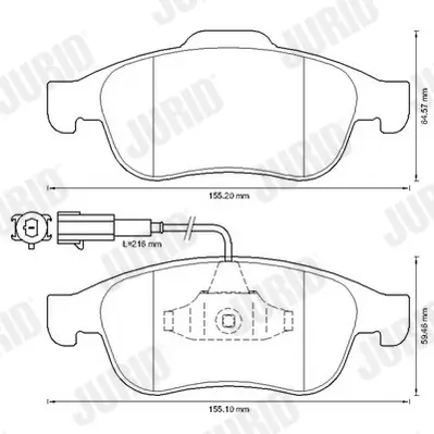 Bremsbelagsatz, Scheibenbremse JURID 573331J Bild Bremsbelagsatz, Scheibenbremse JURID 573331J