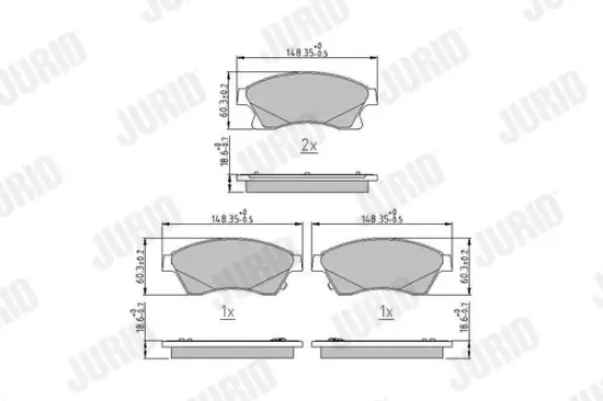 Bremsbelagsatz, Scheibenbremse JURID 573332J Bild Bremsbelagsatz, Scheibenbremse JURID 573332J