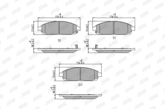 Bremsbelagsatz, Scheibenbremse Hinterachse JURID 572548J Bild Bremsbelagsatz, Scheibenbremse Hinterachse JURID 572548J