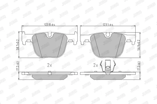 Bremsbelagsatz, Scheibenbremse Hinterachse JURID 573354J Bild Bremsbelagsatz, Scheibenbremse Hinterachse JURID 573354J
