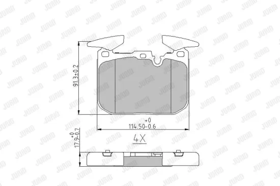Bremsbelagsatz, Scheibenbremse Vorderachse JURID 573355J Bild Bremsbelagsatz, Scheibenbremse Vorderachse JURID 573355J