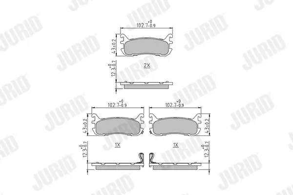 Bremsbelagsatz, Scheibenbremse Hinterachse JURID 573373J