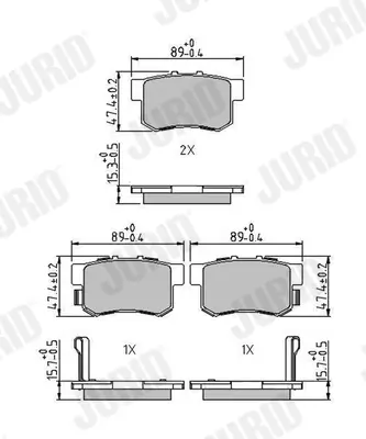Bremsbelagsatz, Scheibenbremse Hinterachse JURID 573375J Bild Bremsbelagsatz, Scheibenbremse Hinterachse JURID 573375J