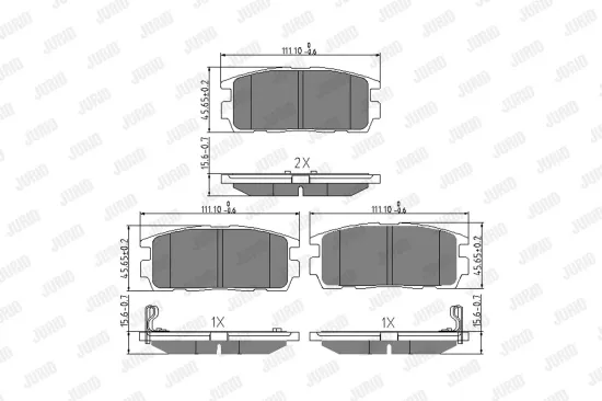 Bremsbelagsatz, Scheibenbremse Hinterachse JURID 573386J Bild Bremsbelagsatz, Scheibenbremse Hinterachse JURID 573386J