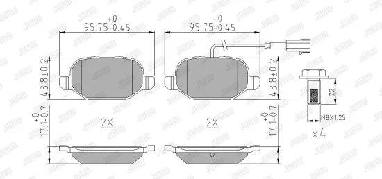 Bremsbelagsatz, Scheibenbremse JURID 573396J Bild Bremsbelagsatz, Scheibenbremse JURID 573396J