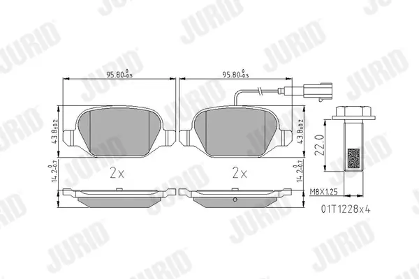 Bremsbelagsatz, Scheibenbremse JURID 573400J Bild Bremsbelagsatz, Scheibenbremse JURID 573400J