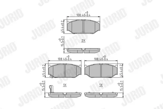 Bremsbelagsatz, Scheibenbremse JURID 573417J Bild Bremsbelagsatz, Scheibenbremse JURID 573417J