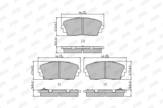 Bremsbelagsatz, Scheibenbremse Vorderachse JURID 573420J Bild Bremsbelagsatz, Scheibenbremse Vorderachse JURID 573420J