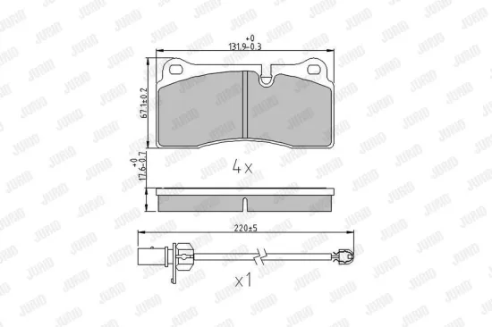 Bremsbelagsatz, Scheibenbremse JURID 573443J Bild Bremsbelagsatz, Scheibenbremse JURID 573443J