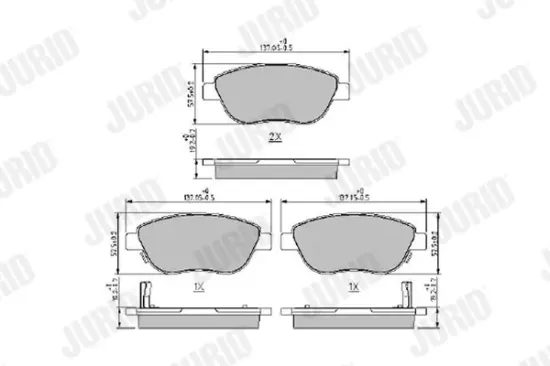 Bremsbelagsatz, Scheibenbremse Vorderachse JURID 573446J Bild Bremsbelagsatz, Scheibenbremse Vorderachse JURID 573446J