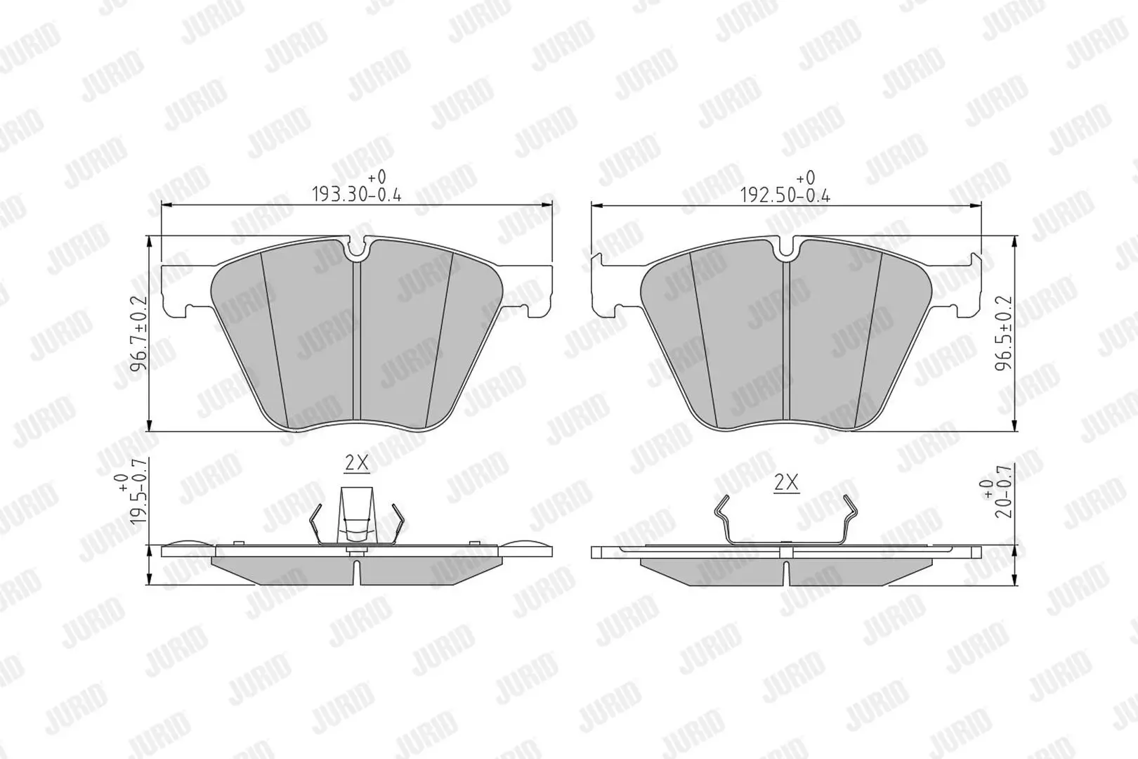 Bremsbelagsatz, Scheibenbremse JURID 573457J