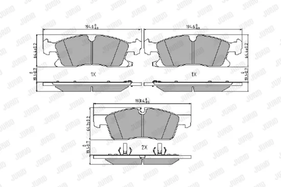 Bremsbelagsatz, Scheibenbremse Vorderachse JURID 573459J Bild Bremsbelagsatz, Scheibenbremse Vorderachse JURID 573459J