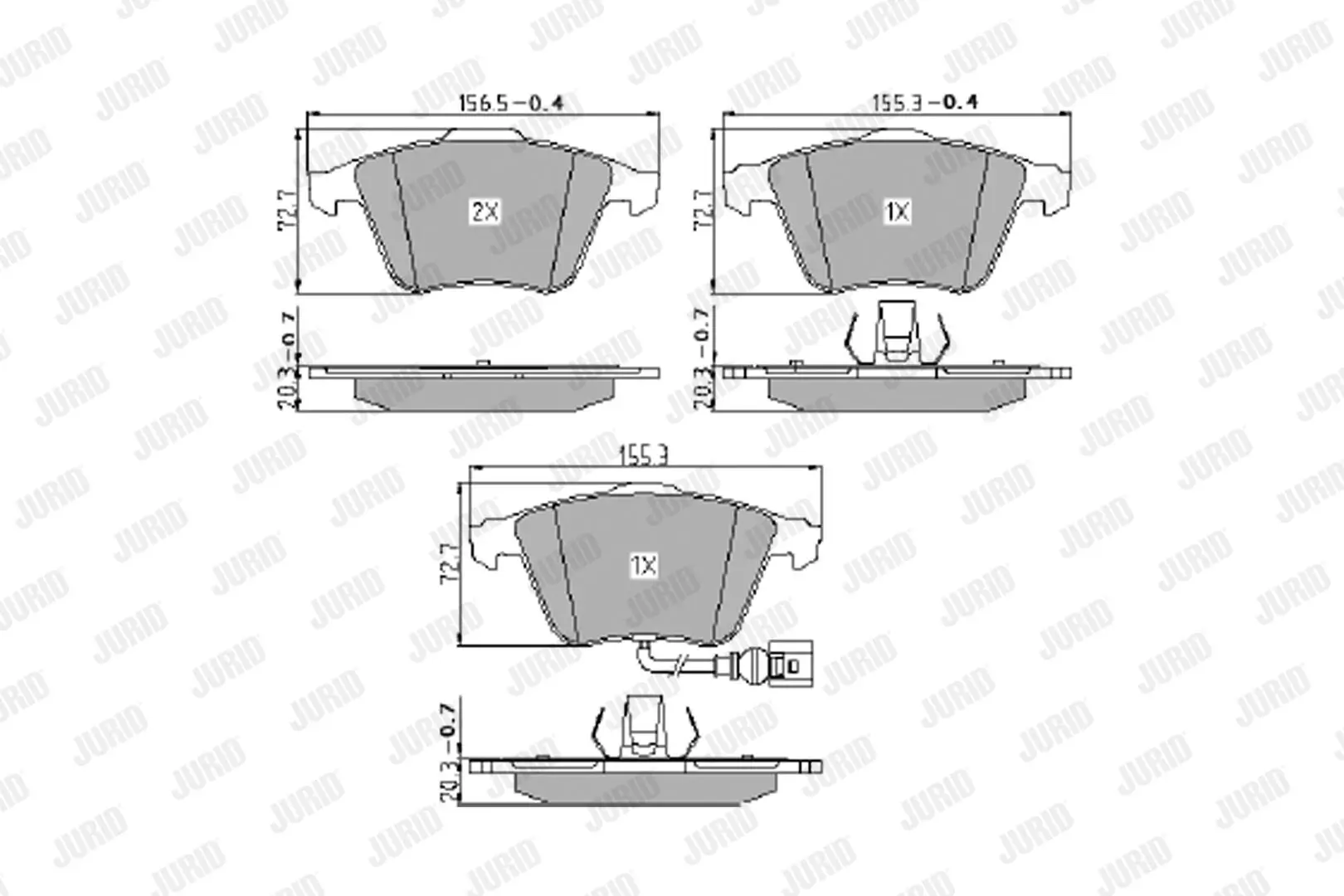 Bremsbelagsatz, Scheibenbremse Vorderachse JURID 573463J