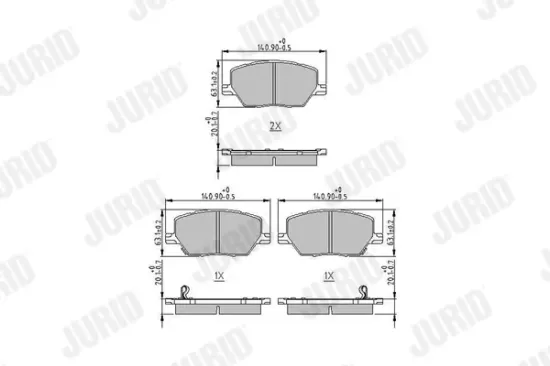Bremsbelagsatz, Scheibenbremse Vorderachse JURID 573610J Bild Bremsbelagsatz, Scheibenbremse Vorderachse JURID 573610J