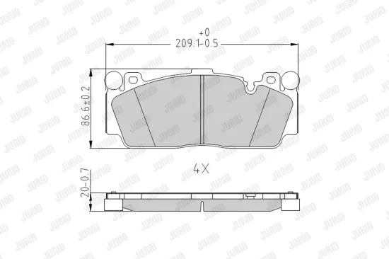 Bremsbelagsatz, Scheibenbremse Vorderachse JURID 573617J Bild Bremsbelagsatz, Scheibenbremse Vorderachse JURID 573617J