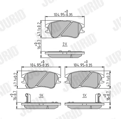 Bremsbelagsatz, Scheibenbremse Vorderachse JURID 573642J Bild Bremsbelagsatz, Scheibenbremse Vorderachse JURID 573642J