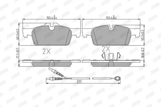 Bremsbelagsatz, Scheibenbremse JURID 573647J Bild Bremsbelagsatz, Scheibenbremse JURID 573647J