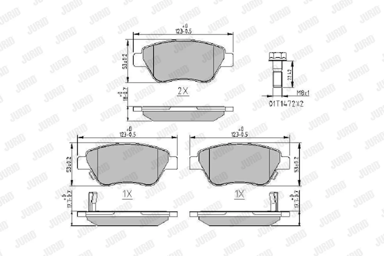Bremsbelagsatz, Scheibenbremse Vorderachse JURID 573652J