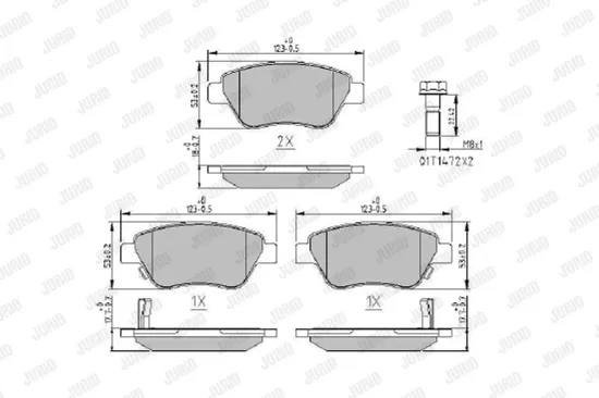 Bremsbelagsatz, Scheibenbremse Vorderachse JURID 573652J Bild Bremsbelagsatz, Scheibenbremse Vorderachse JURID 573652J