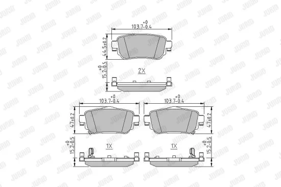 Bremsbelagsatz, Scheibenbremse Hinterachse JURID 573658J Bild Bremsbelagsatz, Scheibenbremse Hinterachse JURID 573658J