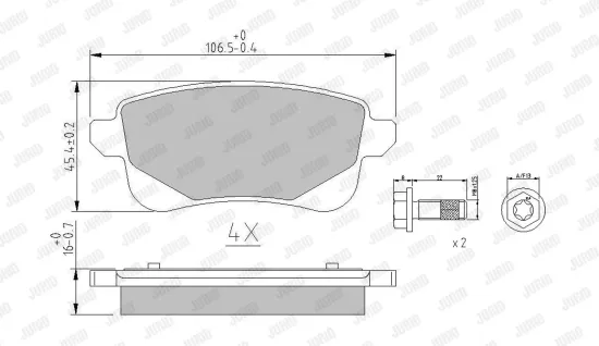 Bremsbelagsatz, Scheibenbremse JURID 573660J Bild Bremsbelagsatz, Scheibenbremse JURID 573660J