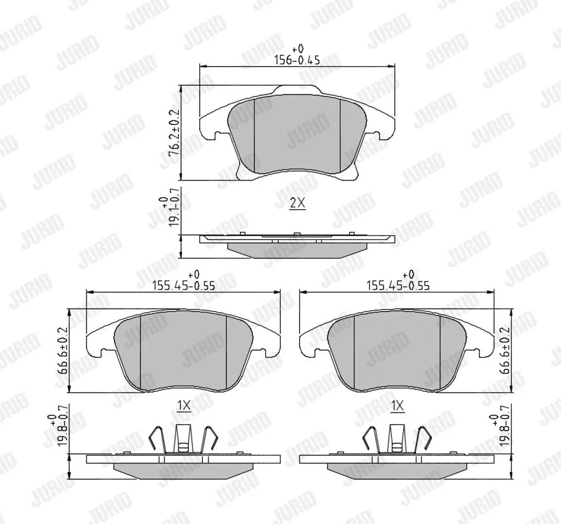 Bremsbelagsatz, Scheibenbremse Vorderachse JURID 573674J