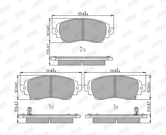 Bremsbelagsatz, Scheibenbremse Vorderachse JURID 573720J Bild Bremsbelagsatz, Scheibenbremse Vorderachse JURID 573720J