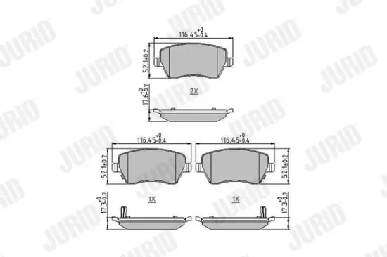 Bremsbelagsatz, Scheibenbremse Vorderachse JURID 573770J Bild Bremsbelagsatz, Scheibenbremse Vorderachse JURID 573770J