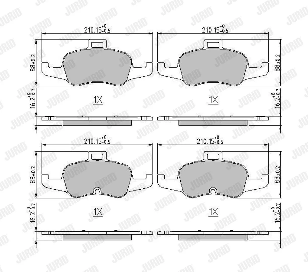 Bremsbelagsatz, Scheibenbremse Vorderachse JURID 573786J