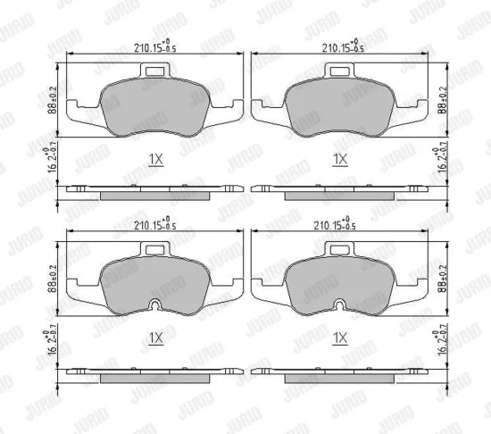 Bremsbelagsatz, Scheibenbremse Vorderachse JURID 573786J Bild Bremsbelagsatz, Scheibenbremse Vorderachse JURID 573786J