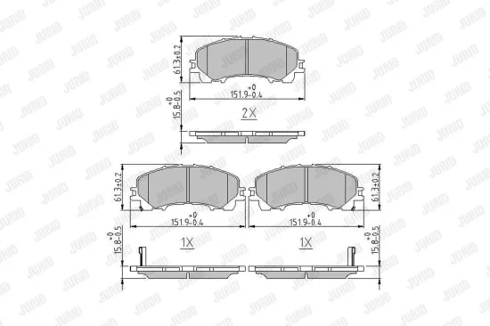 Bremsbelagsatz, Scheibenbremse Vorderachse JURID 573789J Bild Bremsbelagsatz, Scheibenbremse Vorderachse JURID 573789J
