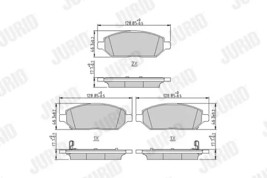 Bremsbelagsatz, Scheibenbremse Vorderachse JURID 573805J Bild Bremsbelagsatz, Scheibenbremse Vorderachse JURID 573805J