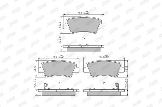 Bremsbelagsatz, Scheibenbremse Hinterachse JURID 573816J Bild Bremsbelagsatz, Scheibenbremse Hinterachse JURID 573816J